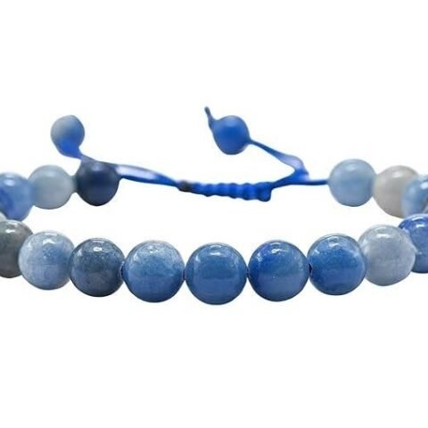 Divine Spirituals Natural Blue Aventurine Pure Certified Adjustable Thread Unisex Bracelet Super AAA Quality for Yoga Reiki Chakra Healing Bracelets Abundance Stones
