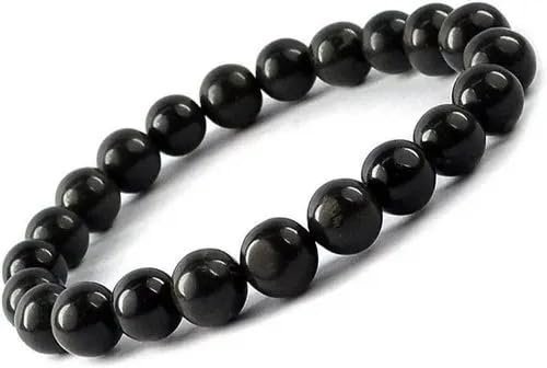 Divine Spirituals Natural Black Onyx 8mm Round Bead Crystal Bracelet for Reiki Healing, Crystal Healing and Chakra Balance Chakra Healing Bracelets Abundance Stones