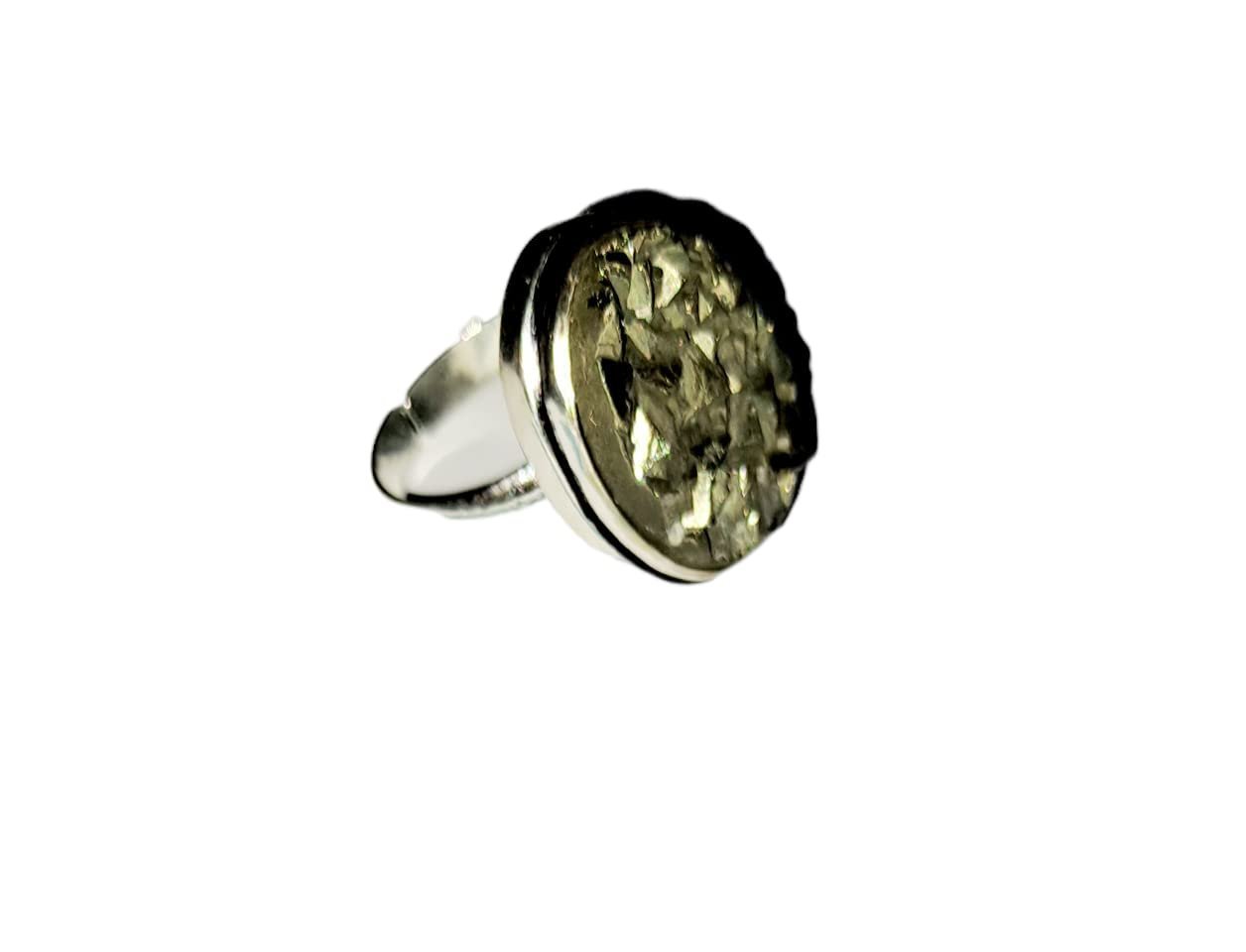 Divine Spirituals Natural Golden Pyrite Certified Crystal Unisex Adjustable Ring for Wealth, Prosperity and Good Luck Crystal Gemstone Rings Abundance Stones 3 Divine Spirituals Natural Golden Pyrite Certified Crystal Unisex Adjustable Ring for Wealth, Prosperity and Good Luck Crystal Gemstone Rings Abundance Stones 3