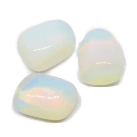 Divine Spirituals Opalite Natural Healing Crystal Tumble Stone (Value Pack of 2 AAA Grade Natural Tumbles) Chakra Tumbled Stones Abundance Stones