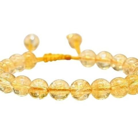Divine Spirituals Natural Citrine Pure Certified Adjustable Thread Unisex Bracelet Super AAA Quality for Yoga Reiki Chakra Healing Bracelets Abundance Stones