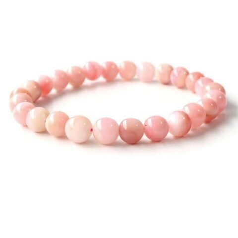 Divine Spirituals Pink Opal Natural Pure Certified 8mm Unisex Bracelet Super AAA Quality for Healing Meditation Success and Abundance (Pink Opal Bracelet) Chakra Healing Bracelets Abundance Stones