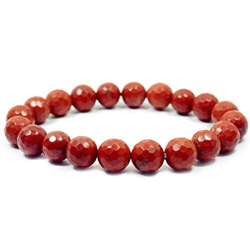 AAA Grade Diamond Cut Red Jasper Bracelet – 10mm Healing Crystals, Signature Products Healing Crystals, Red Jasper, Diamond Cut, Natural Gemstone, Red Jasper Bracelet