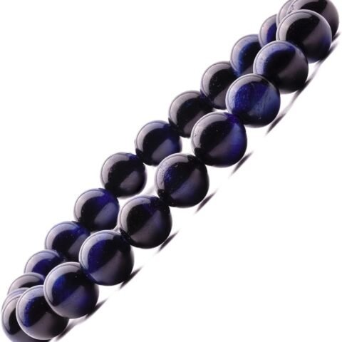 Divine Spirituals Blue Tiger Eye Natural Crystal Bracelet Lab Certified 8 mm AAA Grade Stretchable Bracelet for Healing Meditation and Manifestation Chakra Healing Bracelets Abundance Stones