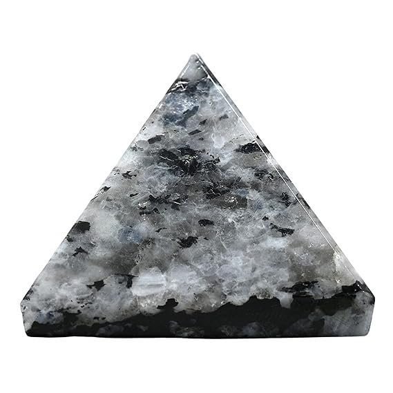 Divine Spirituals Natural Rainbow Moonstone Certified Pyramid – 2″ Inch Crystal Certified Pyramid for Positive Energy, Vastu, Reiki, Feng Shui and Chakra Healing Energy Balancing Sculptures Abundance Stones