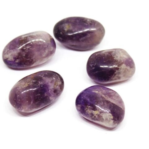 Divine Spirituals Amethyst Natural Healing Crystal Tumble Stone (Value Pack of 2 AAA Grade Natural Tumbles) Chakra Tumbled Stones Abundance Stones 2