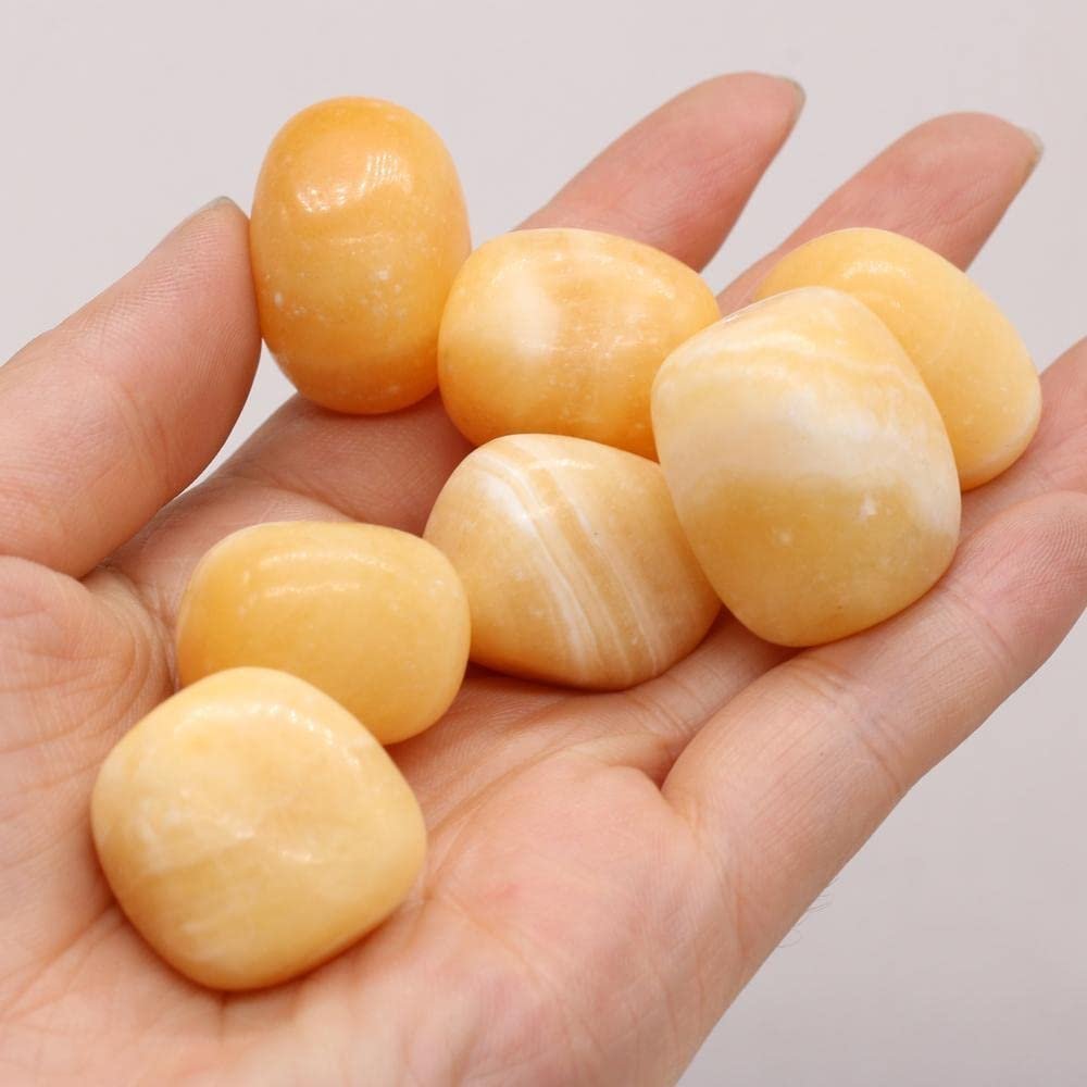Divine Spirituals Yellow Jade Power Original Crystal Tumble for Confidence Abundance Good fortune and abounding opportunities (Value Pack of 2) Chakra Tumbled Stones Abundance Stones 2