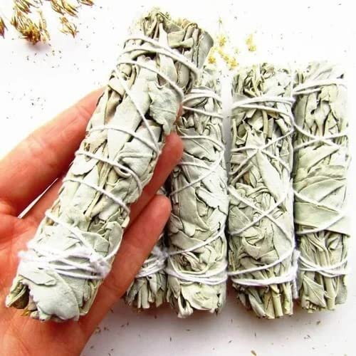 Divine Spirituals White Sage White California Sage Smudge Sticks (6 Inch) for Home Cleansing Ancient Rituals and Healing Meditation – Pack of 3 White Sage Abundance Stones 9 Divine Spirituals White Sage White California Sage Smudge Sticks (6 Inch) for Home Cleansing Ancient Rituals and Healing Meditation – Pack of 3 White Sage Abundance Stones 9