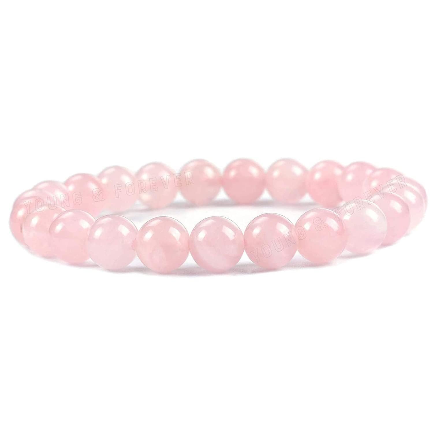 Divine Spirituals Rose Quartz Natural Crystal Bracelet Lab Certified 8 mm AAA Grade Stretchable Bracelet for Healing Meditation and Manifestation Chakra Healing Bracelets Abundance Stones 2