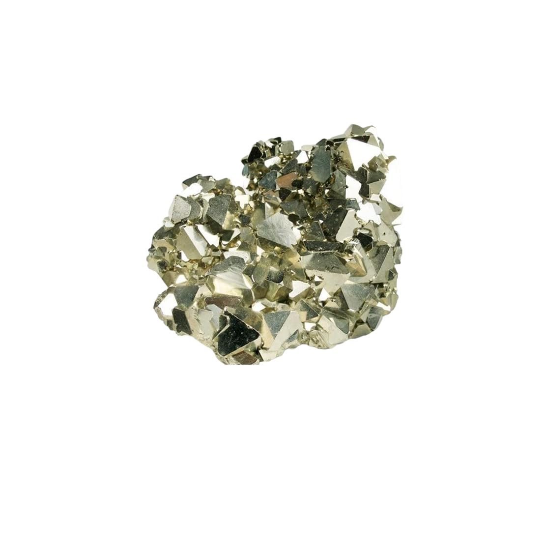 Divine Spirituals Peruvian Pyrite Stone Original Cluster – High Energy Natural Iron Pyrite Rock Geode for Increased Willpower and Manifestation Stone For Attracting Wealth & Abundance Cubical Pyrite Clusters Abundance Stones