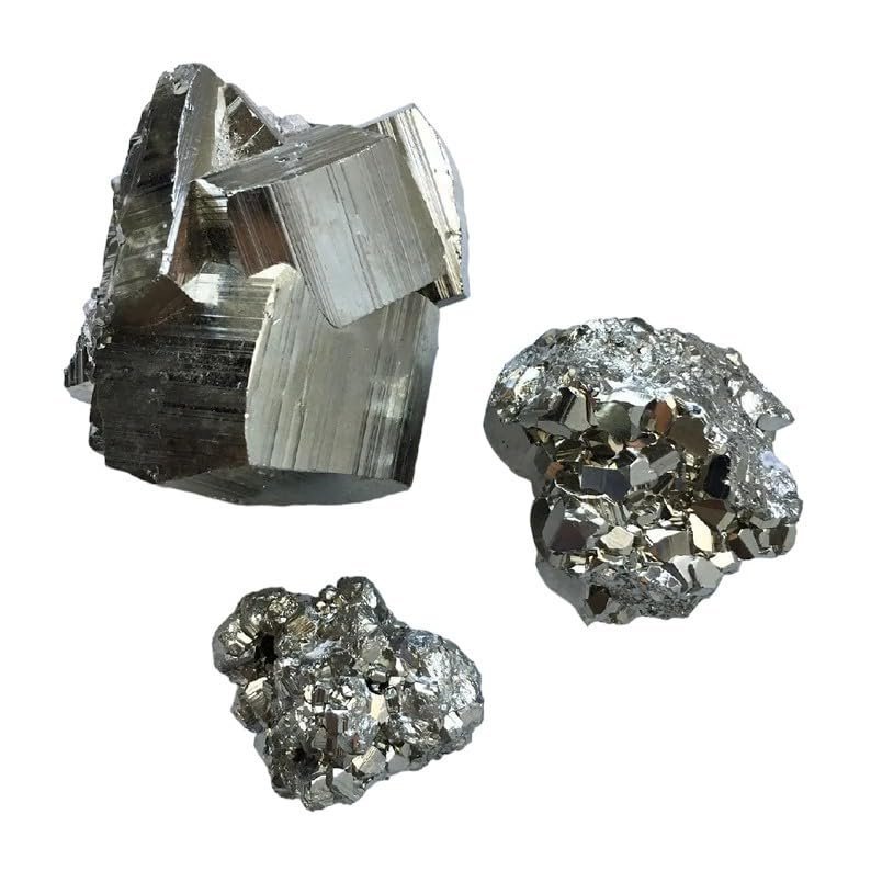 Divine Spirituals Pyrite Stone Original Cluster Samples – High Energy Natural Iron Pyrite Stone Gold Rock Reiki Crystal Used for Increased Willpower and Manifestation (Certified Pyrite) (90 Grams Plus Approx.) Cubical Pyrite Clusters Abundance Stones