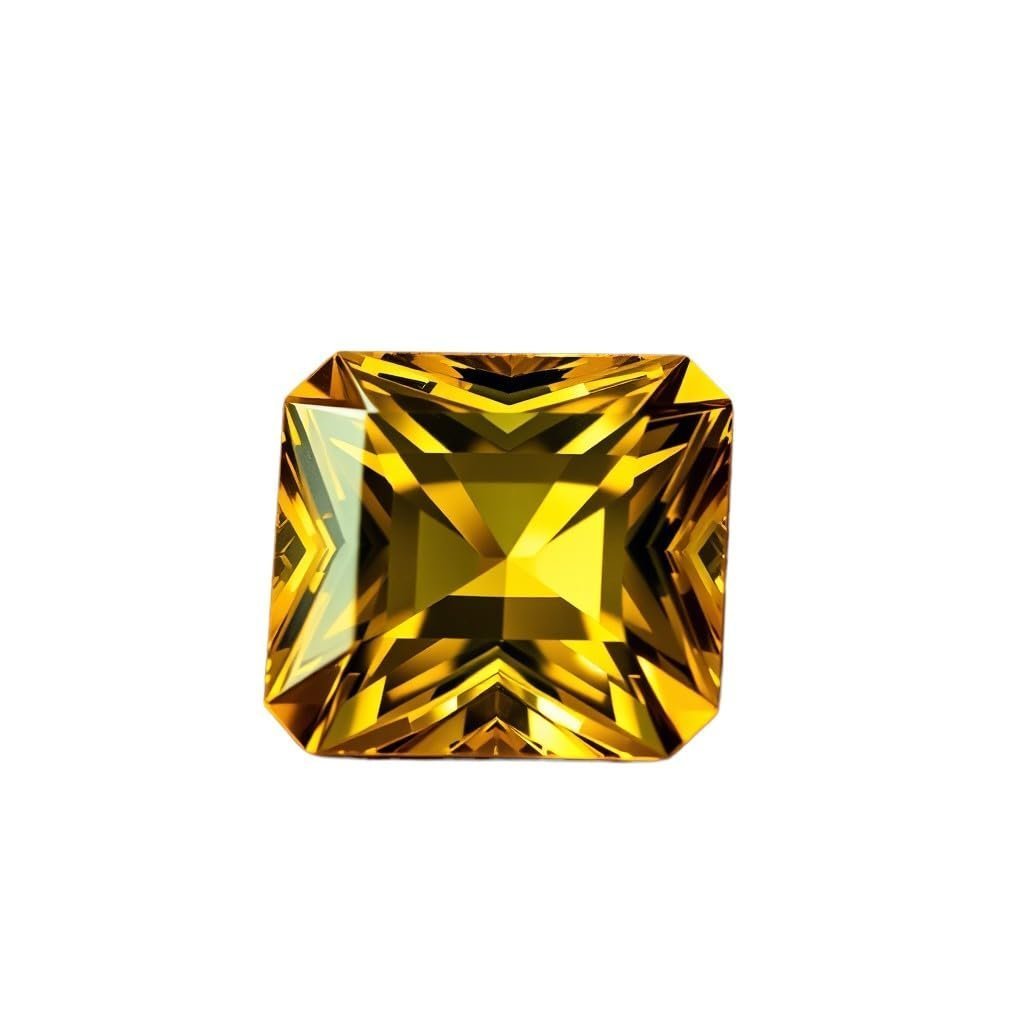 Divine Spirituals Sunela Stone Original Certified 10.68 Carat/Ratti Square Shape Original Certified Natural Citrine Gemstone (Rhio Grande Topaz) AAA Quality for Ring Jewellery For Men and Women Healing Crystal Rings Abundance Stones