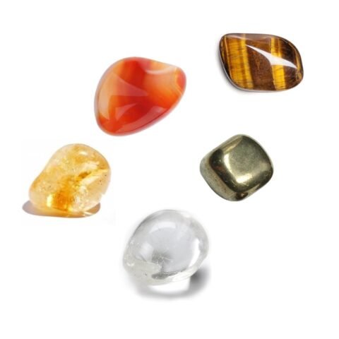 Divine Spirituals Zodiac Natural Crystal Tumble Set Leo Zodiac Sun Sign Premium Birthstone Gemstone Tumble Crystal Kit for Healing Meditation Financial Abundance and Good Luck Chakra Tumbled Stones Abundance Stones