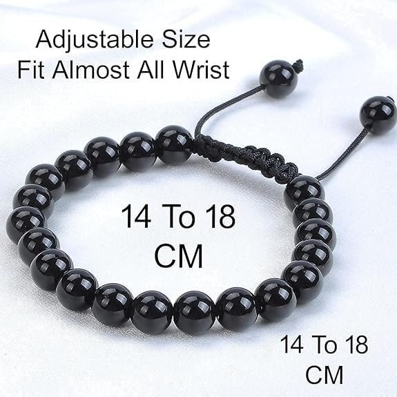 Divine Spirituals Natural Black Onyx Crystal Certified healing bracelets. Stretchable – 8MM beads Bracelets for men & women. Chakra Healing Bracelets Abundance Stones 6 Divine Spirituals Natural Black Onyx Crystal Certified healing bracelets. Stretchable – 8MM beads Bracelets for men & women. Chakra Healing Bracelets Abundance Stones 6