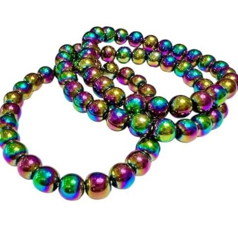 Divine Spirituals Natural Real Pure Crystal Certified 8 mm Bracelet for Men and Women for Good Luck, Love, Abundance, Healing and Meditation (Natural Titanium Aura Quartz Bracelet) Chakra Healing Bracelets Abundance Stones
