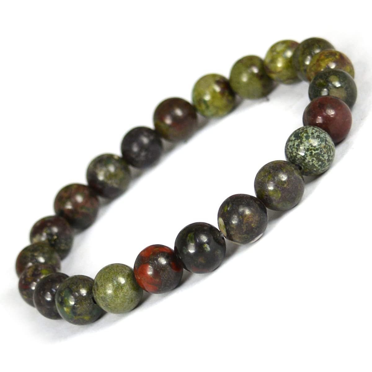 Divine Spirituals Balance Chakras with Natural Crystal Certified healing bracelets. Stretchable – 8MM beads Bracelets for men & women.(Bloodstone Bracelet) Chakra Healing Bracelets Abundance Stones