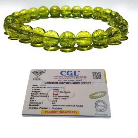 Divine Spirituals Peridot Natural Crystal Bracelet Lab Certified 8 mm AAA Grade Stretchable Bracelet for Healing Meditation and Manifestation Chakra Healing Bracelets Abundance Stones 2