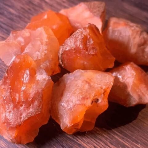 Divine Spirituals Natural Original Red Carnelian Raw Crystal Rock Stone with Palo Santo Smudge Stick and Beautiful Pine Wood Box for Healing and Meditation Natural Healing Crystals Abundance Stones 2