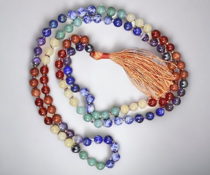 Divine Spirituals Natural 7 Chakra Crystal Certified 108 Plus 1 Beads Mala Collection for Men and Women Natural Pure 8 mm Beads – for Yoga Reiki Meditation Feng Shui Crystal Mala 7 Chakra Japa Mala 8 Divine Spirituals Natural 7 Chakra Crystal Certified 108 Plus 1 Beads Mala Collection for Men and Women Natural Pure 8 mm Beads – for Yoga Reiki Meditation Feng Shui Crystal Mala 7 Chakra Japa Mala 8