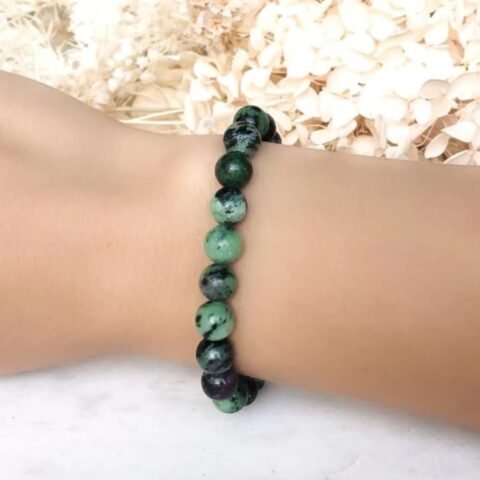 Divine Spirituals Ruby Zoisite Natural Crystal Bracelet Lab Certified 8 mm AAA Grade Stretchable Bracelet for Healing Meditation and Manifestation Chakra Healing Bracelets Abundance Stones 2