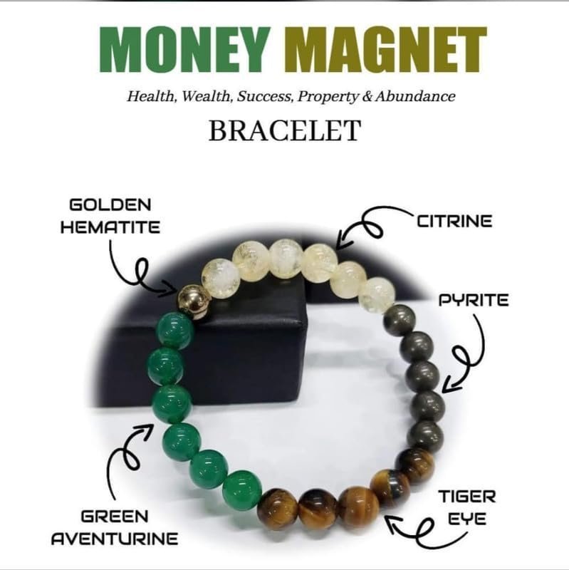 Divine Spirituals Combo Couple Bracelet – Money Magnet Combo Couple Bracelet for Him and Her – Manifest Prosperity & Wealth Chakra Healing Bracelets Abundance Stones 2