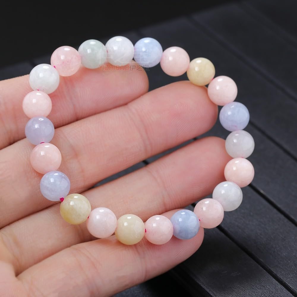 Divine Spirituals Morganite Natural Bracelet Pure Certified 8mm Unisex Bracelets Super AAA Quality for Healing Meditation Success and Abundance Sacred Sanctuary Abundance Stones 2