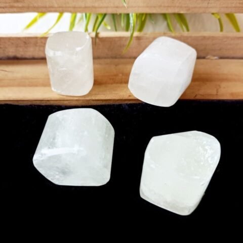 Divine Spirituals Selenite Natural Healing Crystal Tumble Stone (Value Pack of 2 AAA Grade Natural Tumbles) Chakra Tumbled Stones Abundance Stones
