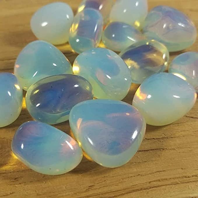 Divine Spirituals Opalite Natural AAA Grade Tumble Pebbles Stones for Reiki Healing Home Decoration and Vastu Correction (Opalite) Chakra Tumbled Stones Abundance Stones 2