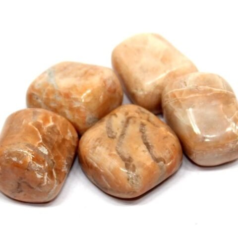 Divine Spirituals Peach Moonstone Natural Healing Crystal Tumble Stone (Value Pack of 2 AAA Grade Natural Tumbles) Chakra Tumbled Stones Abundance Stones 2