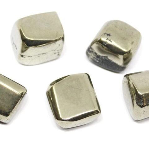Divine Spirituals Pyrite Natural Healing Crystal Tumble Stone (Value Pack of 2 AAA Grade Natural Tumbles) Chakra Tumbled Stones Abundance Stones 2