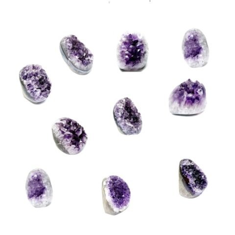 Divine Spirituals Certified Brazilian Amethyst Cluster Geode For Healing and Meditation | Purple Amethyst Quartz Crystal Cluster Geode Druzy Home & Office Gemstone Lab Certified Specimen [463 Grams] Amethyst Clusters Abundance Stones