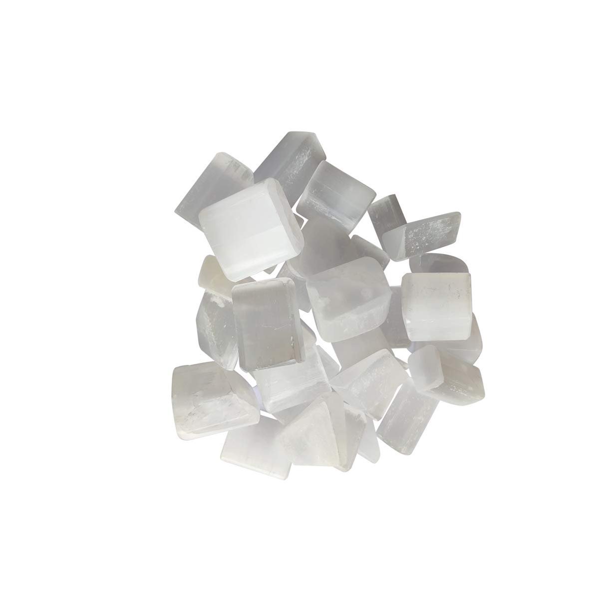 Divine Spirituals Natural Tumbled Stones for Reiki Healing (Selenite Tumbled Stone) Value Pack Of 2 Chakra Tumbled Stones Abundance Stones