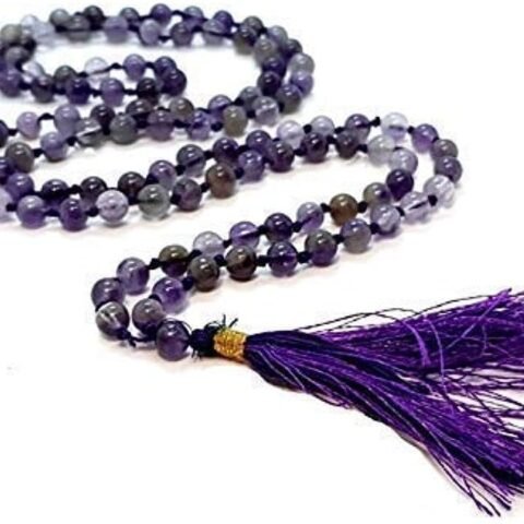 Divine Spirituals Natural Amethyst Pure Certified Jaap Mala Collection for Men and Women Natural Pure 8 mm Beads – for Yoga Reiki Meditation Feng Shui with Palo Santo Smudge Stick Crystal Mala Abundance Stones Divine Spirituals Natural Amethyst Pure Certified Jaap Mala Collection for Men and Women Natural Pure 8 mm Beads – for Yoga Reiki Meditation Feng Shui with Palo Santo Smudge Stick Crystal Mala Abundance Stones