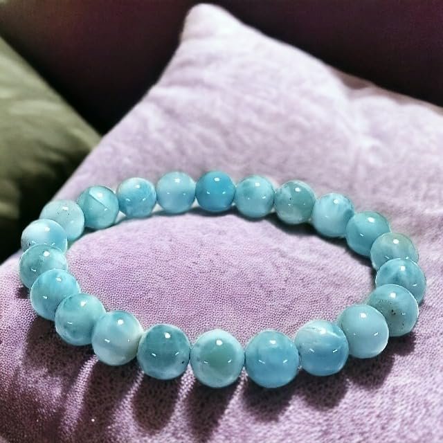 Divine Spirituals Natural Larimar Crystal Bracelet Lab Certified 8 mm AAA Grade Stretchable Bracelet for Healing Meditation and Manifestation Chakra Healing Bracelets Abundance Stones 8 Divine Spirituals Natural Larimar Crystal Bracelet Lab Certified 8 mm AAA Grade Stretchable Bracelet for Healing Meditation and Manifestation Chakra Healing Bracelets Abundance Stones 8