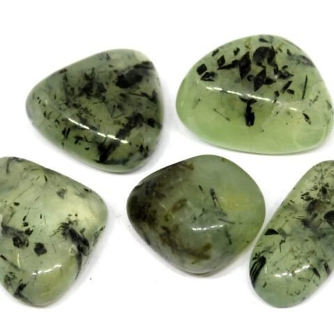 Divine Spirituals Prehnite Natural Healing Crystal Tumble Stone (Value Pack of 2 AAA Grade Natural Tumbles) Chakra Tumbled Stones Abundance Stones