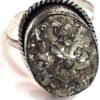 Divine Spirituals Lab Certified AAA Grade Natural Pyrite Geode Ring Adjustable Ring Original Pyrite Crystal Money Magnet For Abundance, Prosperity & Manifestation For Men & Women Crystal Gemstone Rings Abundance Stones