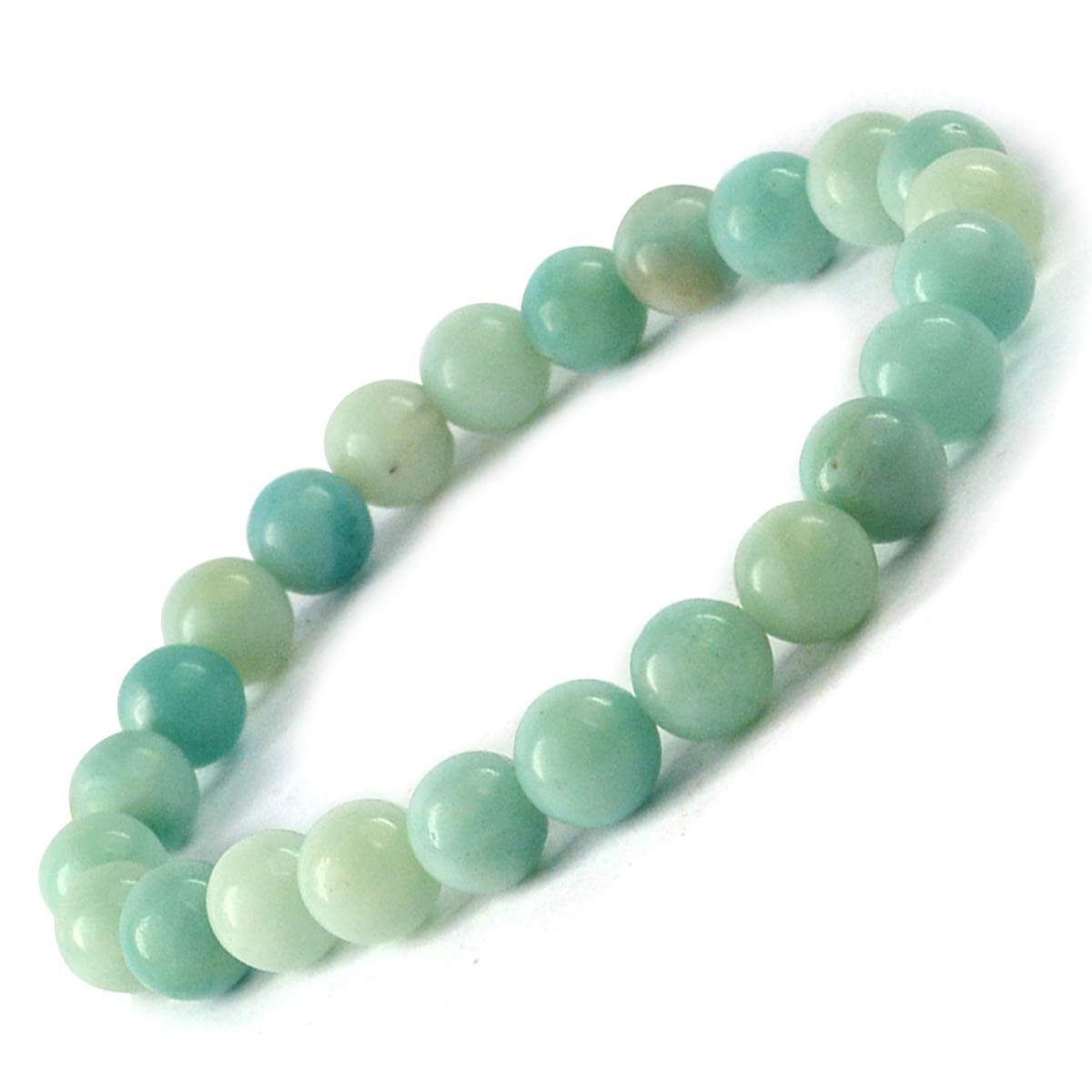 Divine Spirituals Natural Healing Crystal Amazonite Bracelet for Women and Men -Original Healing Gemstone Certified Stretchable Bracelet for Yoga Reiki Meditation and Feng Shui. Chakra Healing Bracelets Abundance Stones