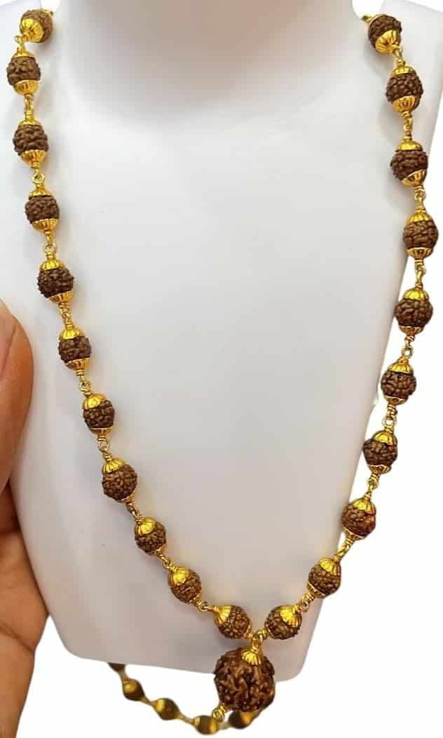 Divine Spirituals 5 Mukhi Nepali Certified original Rudraksha Mala Neckwear for Men and Women 54+1 Beads with Certificate 7 mm Brown with German Silver Golden Capings Crystal Mala Abundance Stones 3 Divine Spirituals 5 Mukhi Nepali Certified original Rudraksha Mala Neckwear for Men and Women 54+1 Beads with Certificate 7 mm Brown with German Silver Golden Capings Crystal Mala Abundance Stones 3