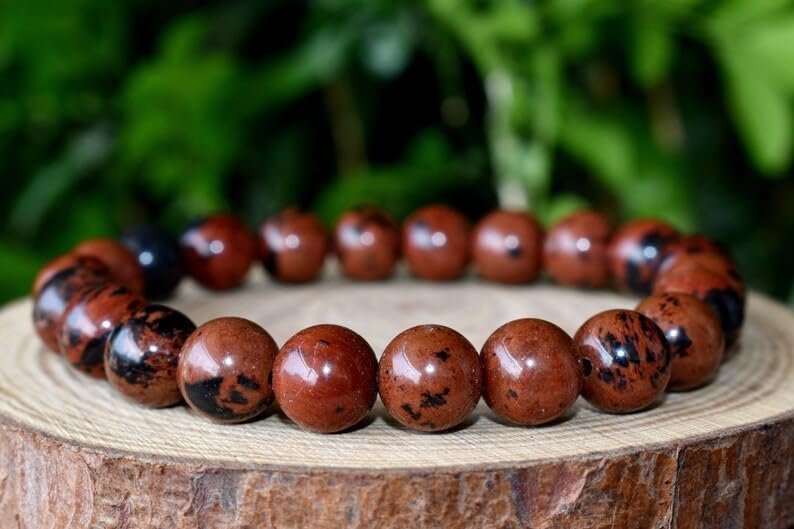 Divine Spirituals Mahogany Obsidian Natural Crystal Bracelet Lab Certified 8 mm AAA Grade Stretchable Bracelet for Healing Meditation and Manifestation Chakra Healing Bracelets Abundance Stones 4 Divine Spirituals Mahogany Obsidian Natural Crystal Bracelet Lab Certified 8 mm AAA Grade Stretchable Bracelet for Healing Meditation and Manifestation Chakra Healing Bracelets Abundance Stones 4