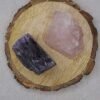Divine Spirituals Amethyst and Clear Quartz AAA Grade Raw Natural Crystal Combo with Wooden Natural Bark Coaster for Healing, Meditation and Manifestation Natural Healing Crystals Abundance Stones