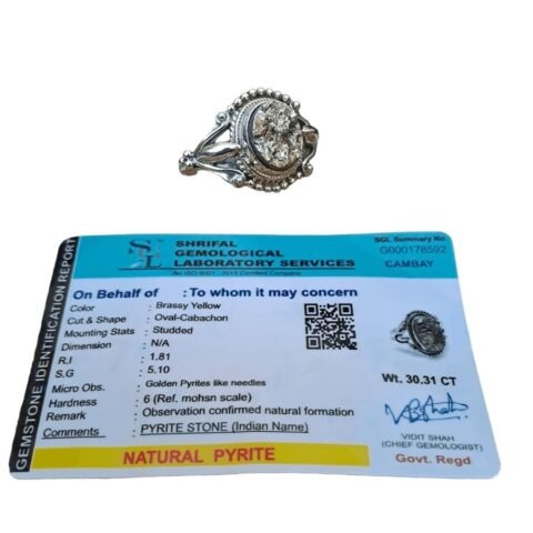 Divine Spirituals Lab Certified AAA Grade Natural Pyrite Ring Adjustable Silver Ring Original Pyrite Crystal Money Magnet For Abundance, Prosperity & Manifestation (Unisex Original Pyrite Ring) Crystal Gemstone Rings Abundance Stones