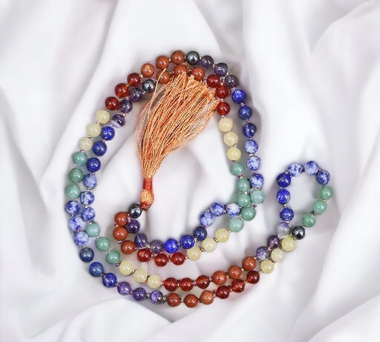 Divine Spirituals Natural 7 Chakra Crystal Certified 108 Plus 1 Beads Mala Collection for Men and Women Natural Pure 8 mm Beads – for Yoga Reiki Meditation Feng Shui Crystal Mala 7 Chakra Japa Mala 5 Divine Spirituals Natural 7 Chakra Crystal Certified 108 Plus 1 Beads Mala Collection for Men and Women Natural Pure 8 mm Beads – for Yoga Reiki Meditation Feng Shui Crystal Mala 7 Chakra Japa Mala 5