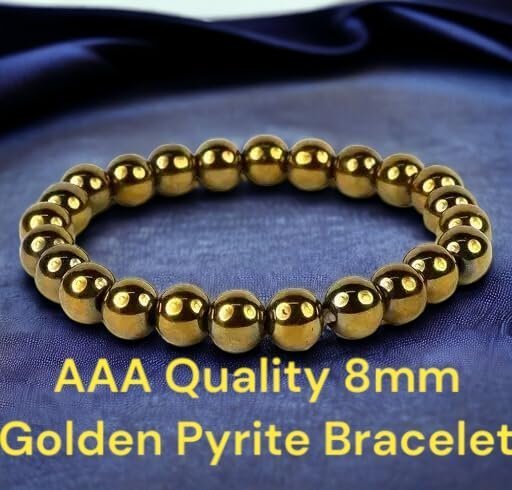 Divine Spirituals AAA Grade Golden Pyrite Bracelet Authentic Lab-certified 8mm Stretchable Bracelet For Men & Women Chakra Healing Bracelets Abundance Stones 2