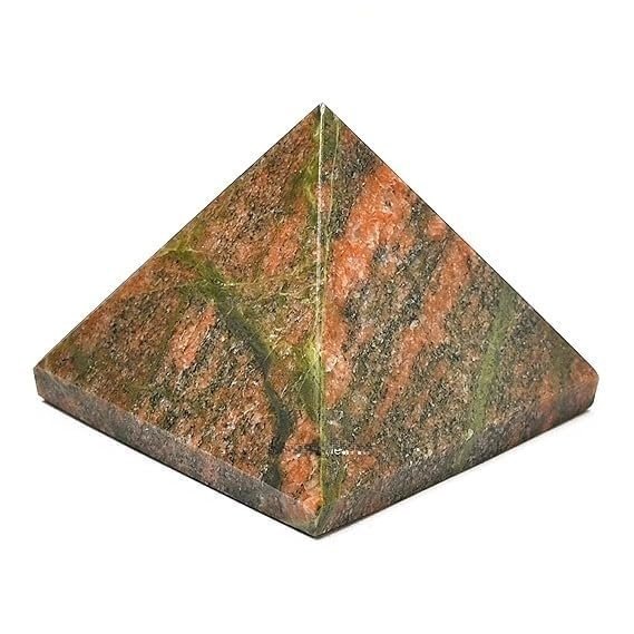 Divine Spirituals Natural Vesuvianite Certified Pyramid – 2″ Inch Crystal Certified Pyramid for Positive Energy, Vastu, Reiki, Feng Shui and Chakra Healing Energy Balancing Sculptures Abundance Stones