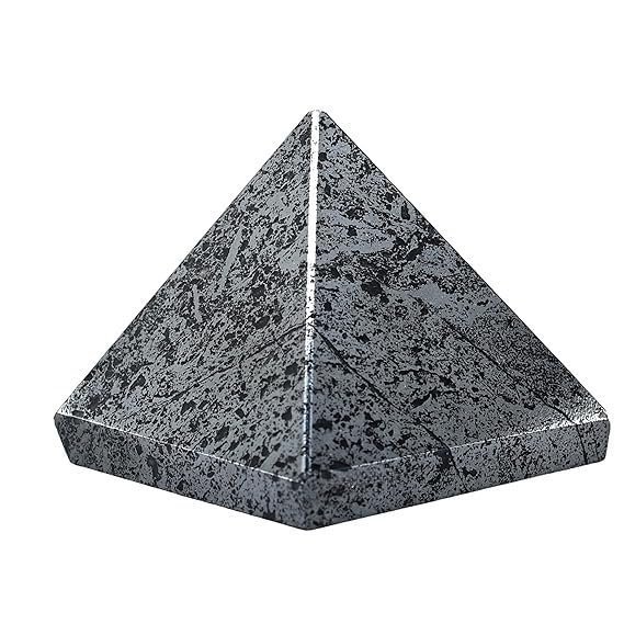 Divine Spirituals Natural Howlite Certified Pyramid – 2″ Inch Crystal Certified Pyramid for Positive Energy, Vastu, Reiki, Feng Shui and Chakra Healing Energy Balancing Sculptures Abundance Stones