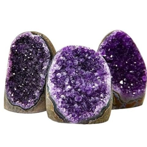 Divine Spirituals Natural Deep Purple Uruguay Amethyst Cluster Geode For Reiki Healing and Meditation | Purple Amethyst Quartz Crystal Cluster Geode Druzy Home Decoration Gemstone Lab Certified Specimen [398 Grams] Amethyst Clusters Abundance Stones
