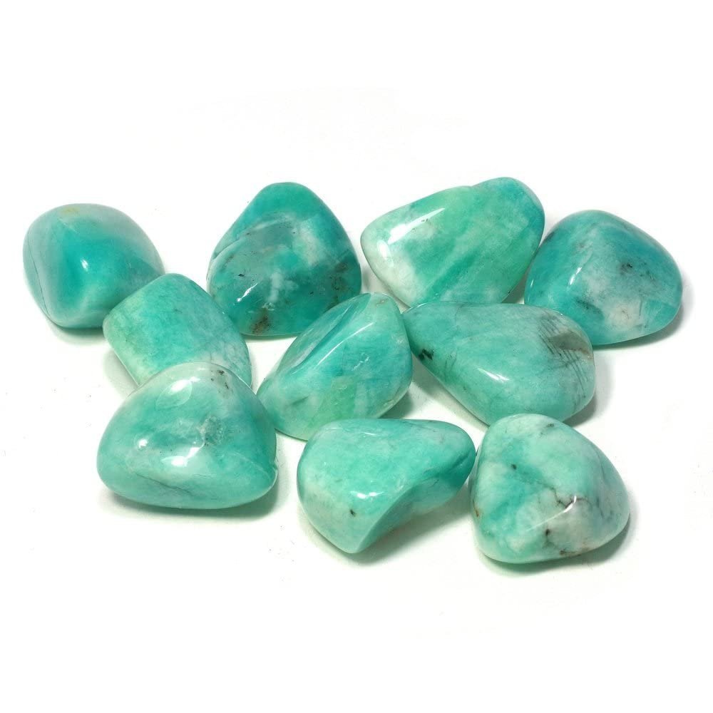 Divine Spirituals Amazonite Power Original Crystal Tumble for Inner Strength and Commitment (Value Pack of 2) Chakra Tumbled Stones Abundance Stones 2