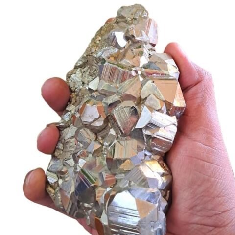 Divine Spirituals Big Peru Pyrite Stone Original Big Cluster Super Beautiful Geode – High Energy Natural Pyrite Geode for Increased Willpower and Manifestation Stone For Attracting Wealth & Abundance 5.3 KG Cubical Pyrite Clusters Abundance Stones