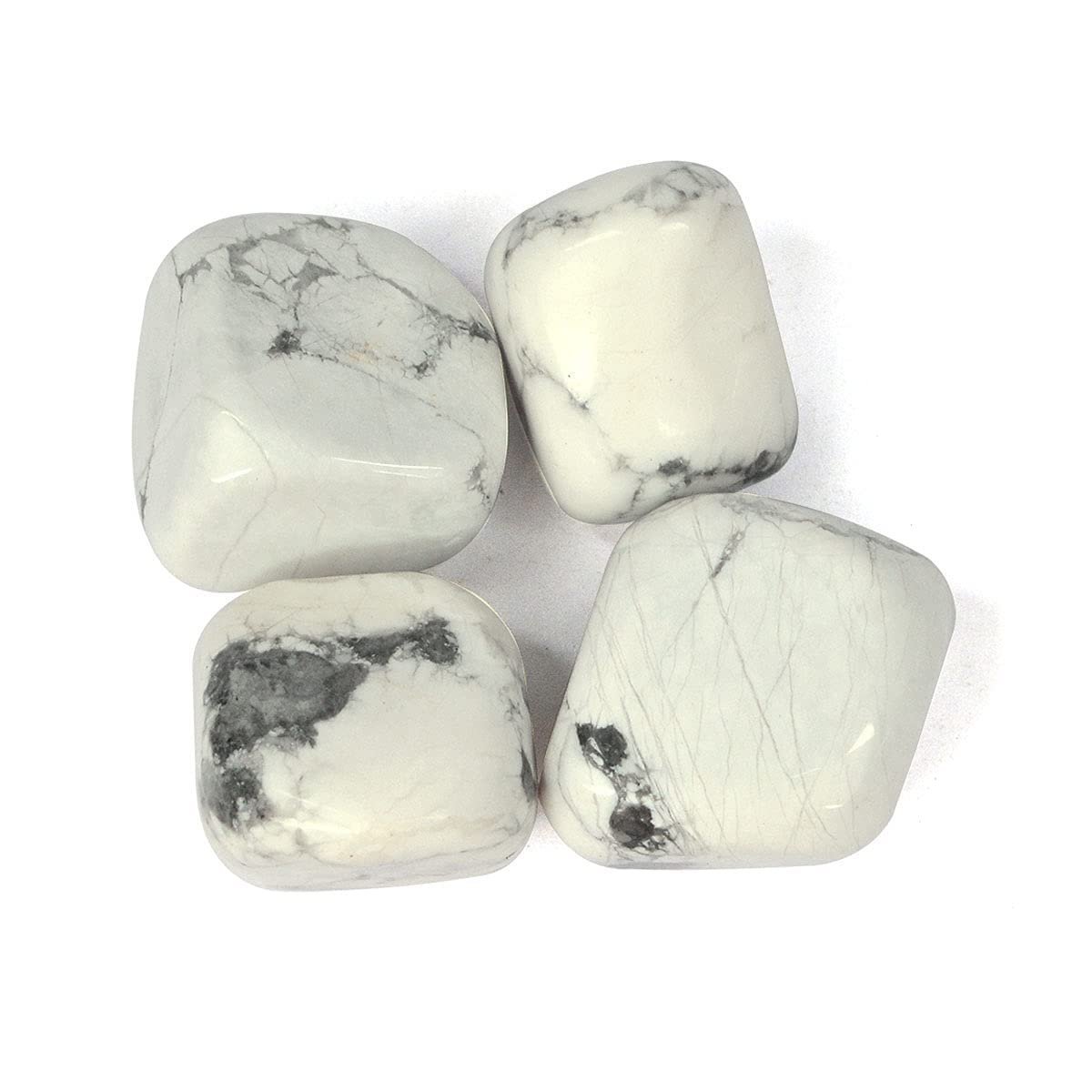 Divine Spirituals Natural Howlite Tumble Stone Raw Rough Stone for Reiki Healing and Crystal Healing Tumbled Stones Pack of 50 Gram Approx (Color : White & Grey) Chakra Tumbled Stones Abundance Stones