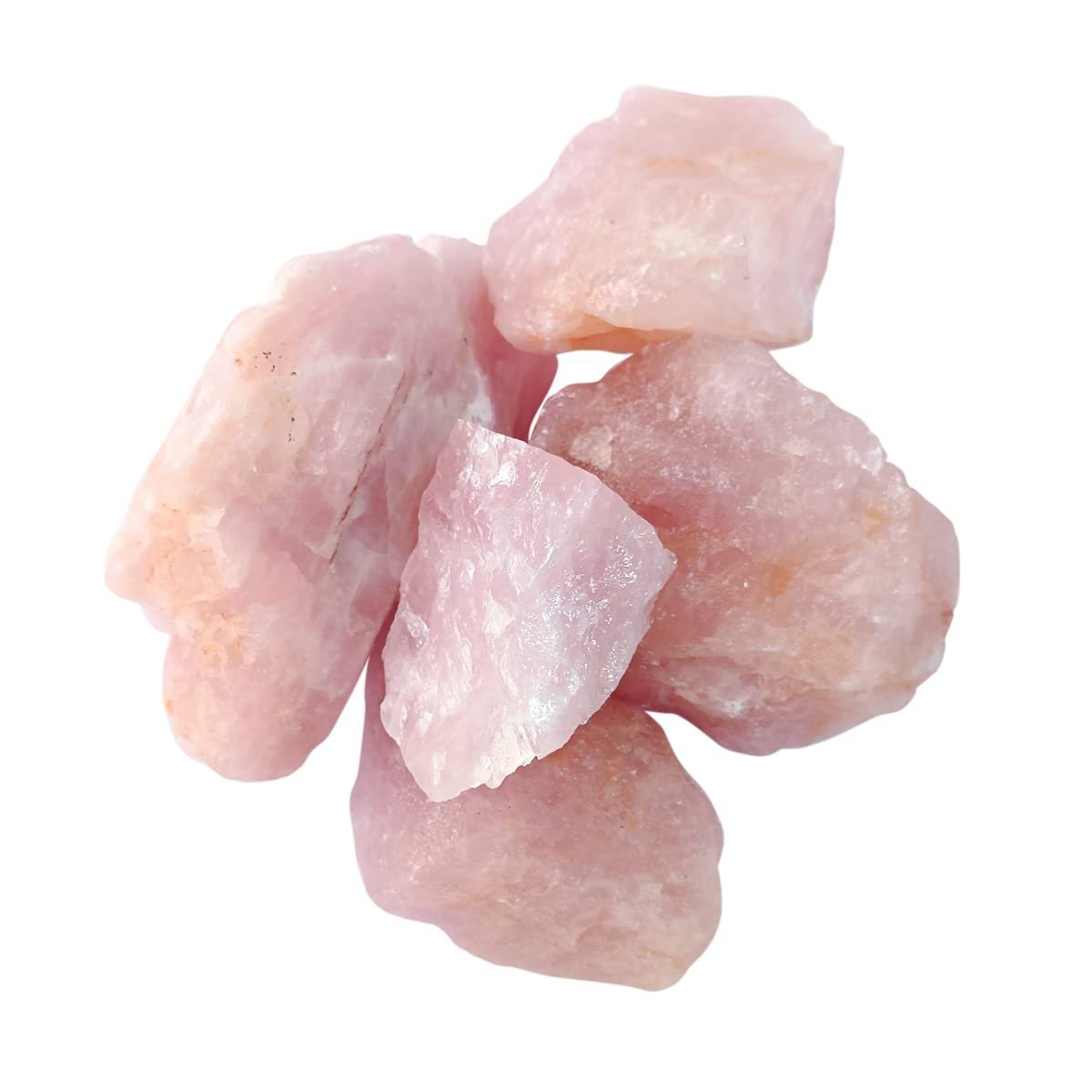 Divine Spirituals Natural Crystal Raw Stones Original Rough Raw Gemstone AAA+ Premium Grade Rock Raw Gemstone (Rose Quartz) 250 Grams Natural Healing Crystals Abundance Stones